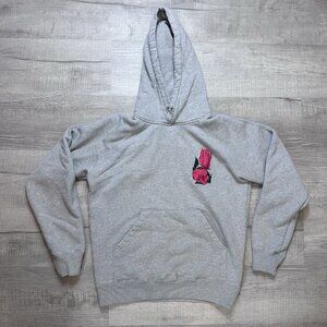 SOULLAND Rose Hoodie Grey Pullover Sweatshirt Adult Small Embroidered RARE $235